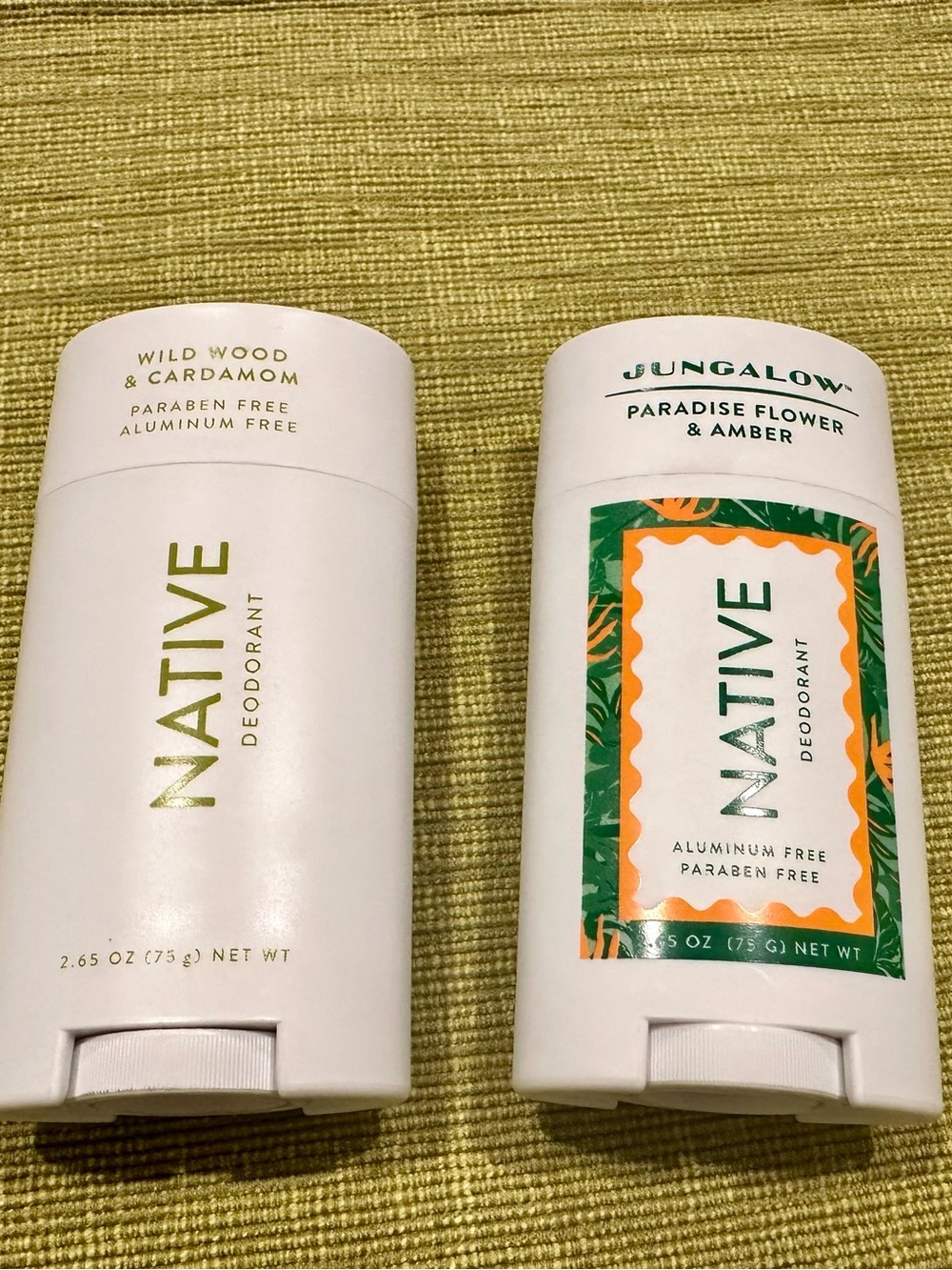 Native Deodorant Sticks: Wild Wood & Cardamom and Paradise Flower & Amber